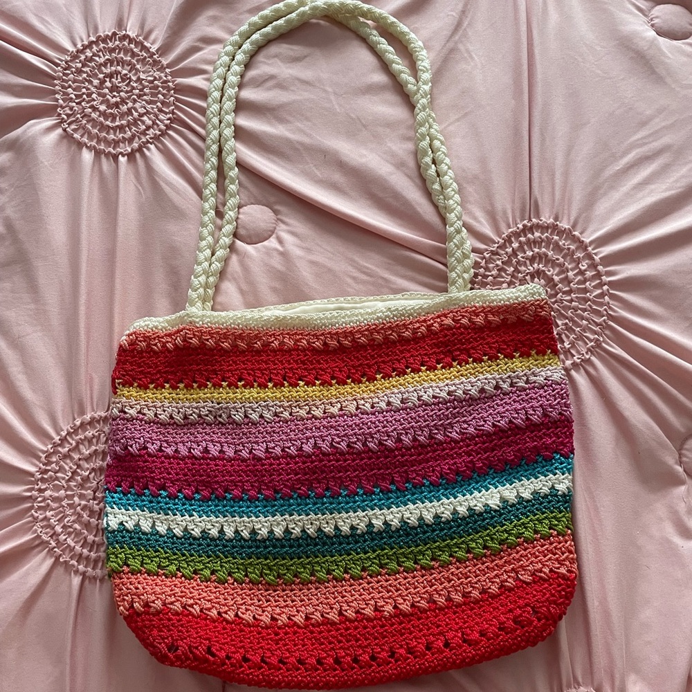 Croft & Barrow Rainbow Crochet Purse